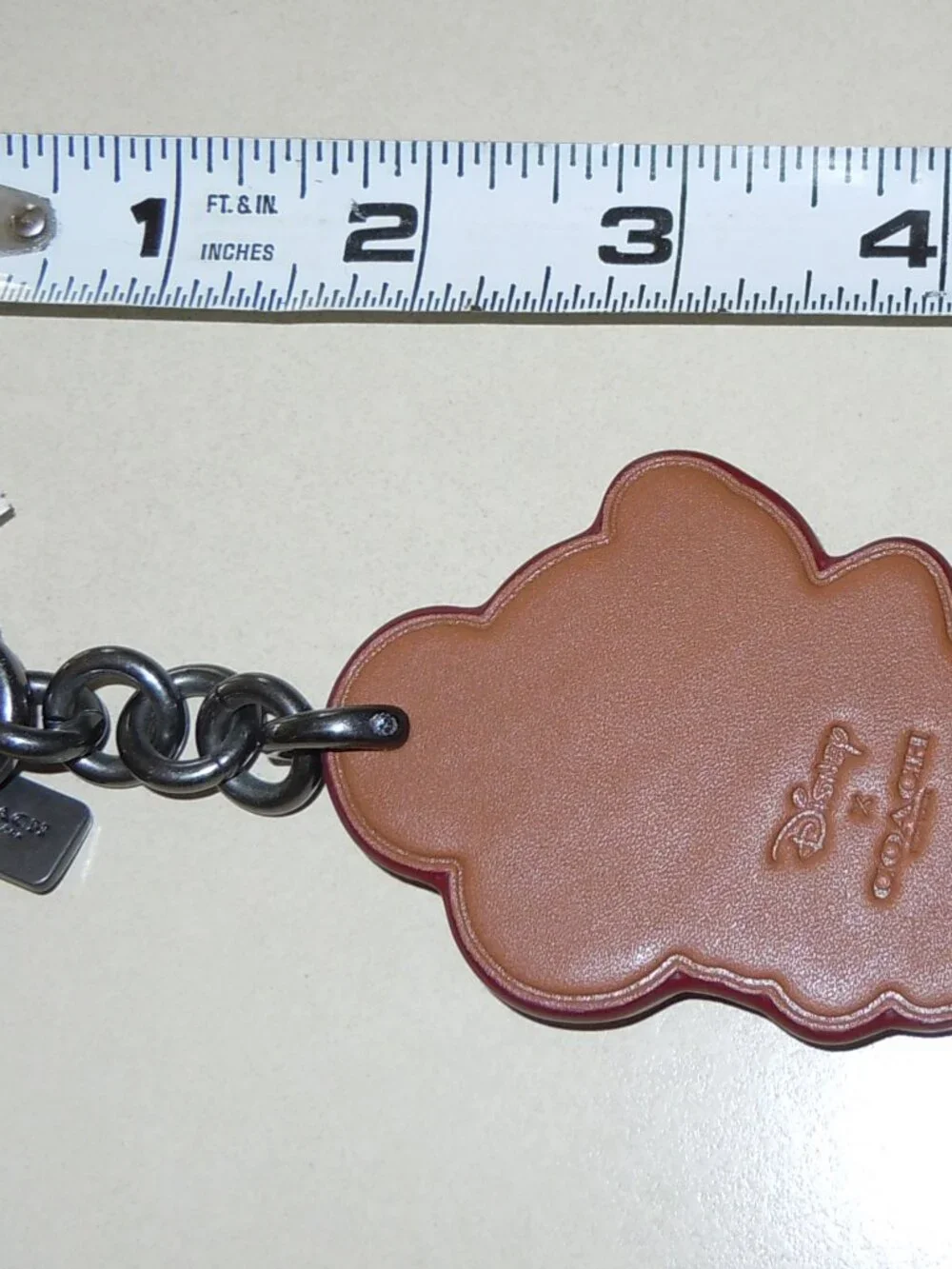 COACH X DISNEY MICKEY MOUSE LEATHER BAG CHARM F58994 KEY CHAIN NWT